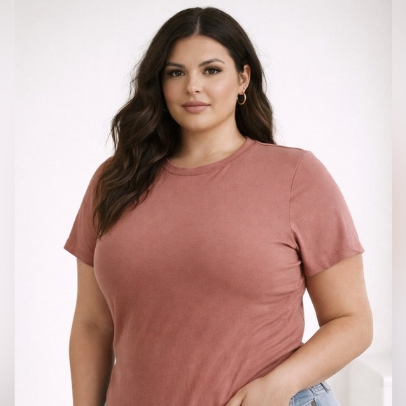 SKIMS Tops - SKIMS T-Shirt Bodysuit – Mauve Pink – Short Sleeve – Plus Size 4X